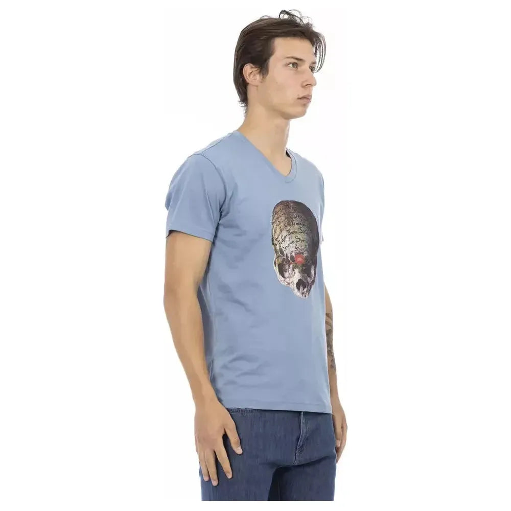 Trussardi Action Light Blue Cotton Men T-Shirt