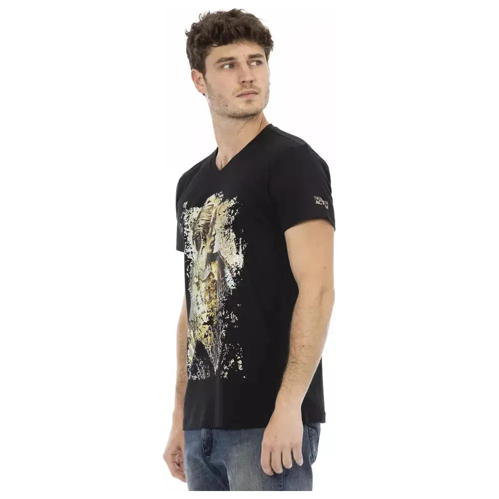 Trussardi Action Black Cotton Men T-Shirt Trussardi Action