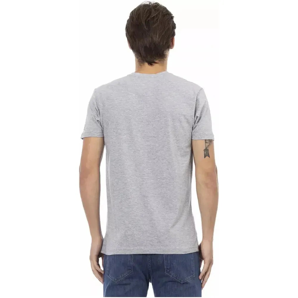 Trussardi Action Gray Cotton Men T-Shirt Trussardi Action