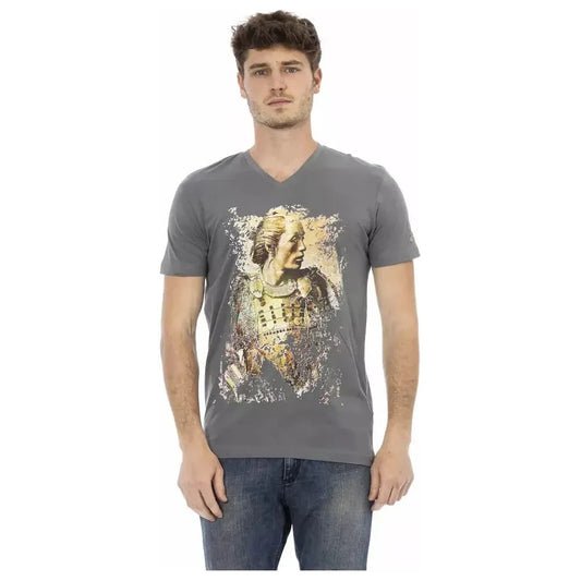 Trussardi Action Gray Cotton Men's T-Shirt Trussardi Action