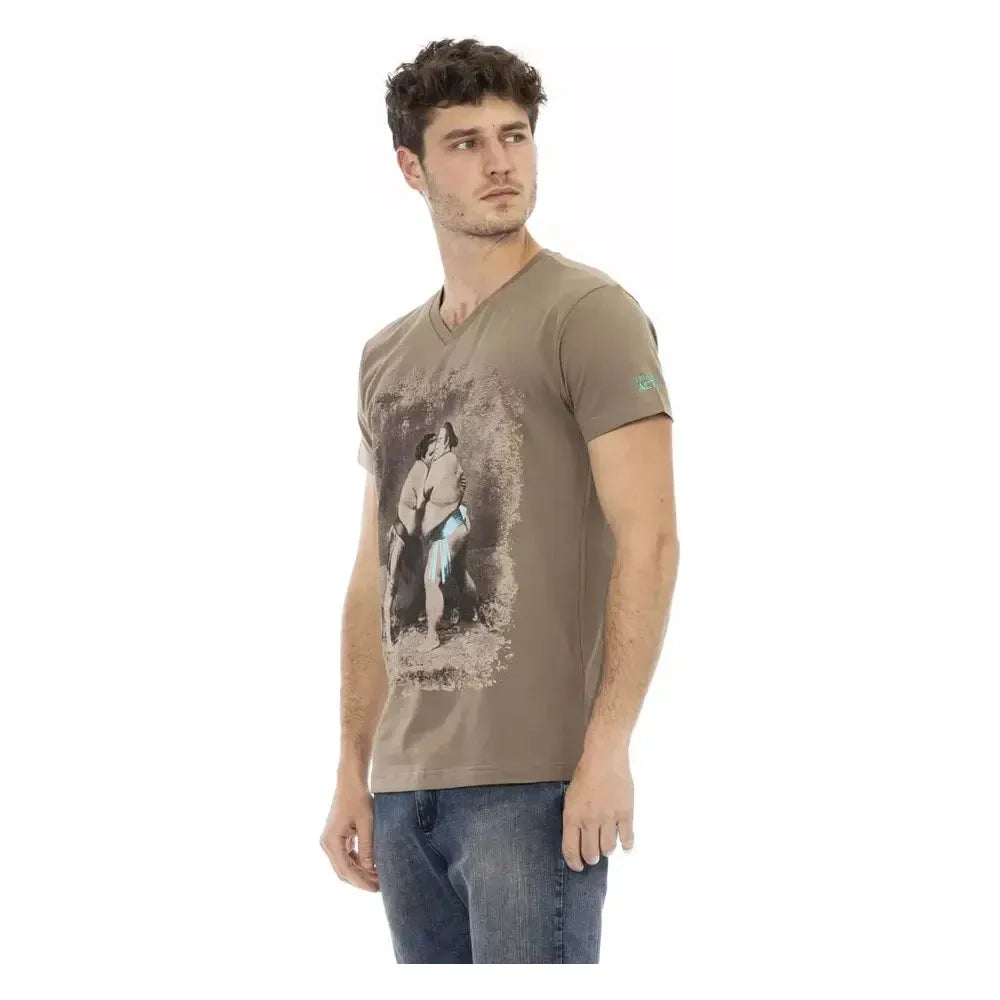 Trussardi Action Brown Cotton Men T-Shirt