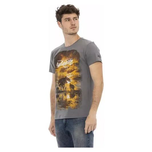 Trussardi Action Gray Cotton Men T-Shirt Trussardi Action