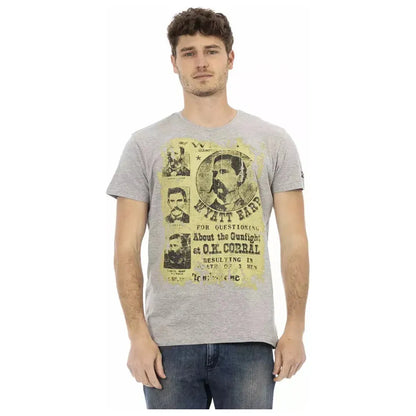 Trussardi Action Gray Cotton Men T-Shirt