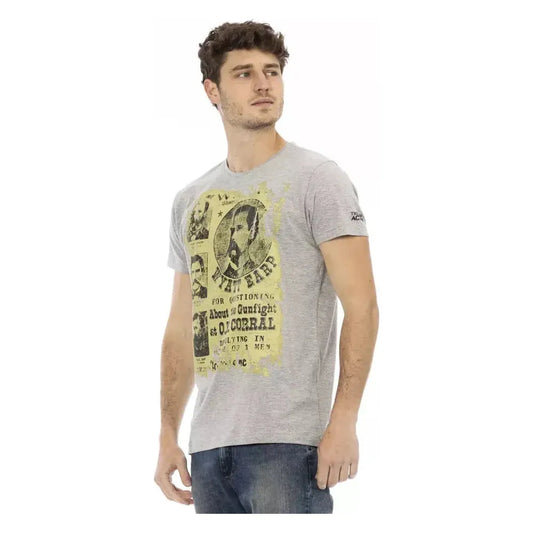 Trussardi Action Gray Cotton Men T-Shirt Trussardi Action