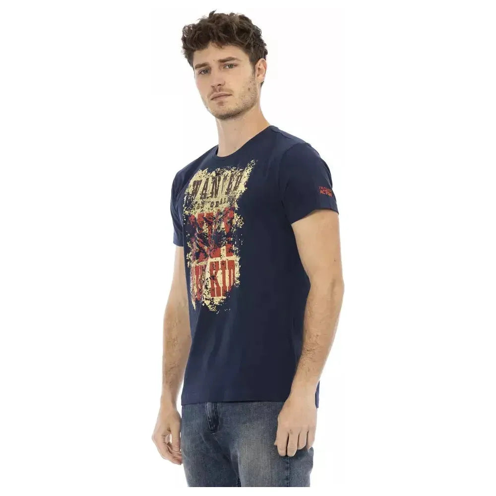 Trussardi Action Blue Cotton Men T-Shirt Trussardi Action