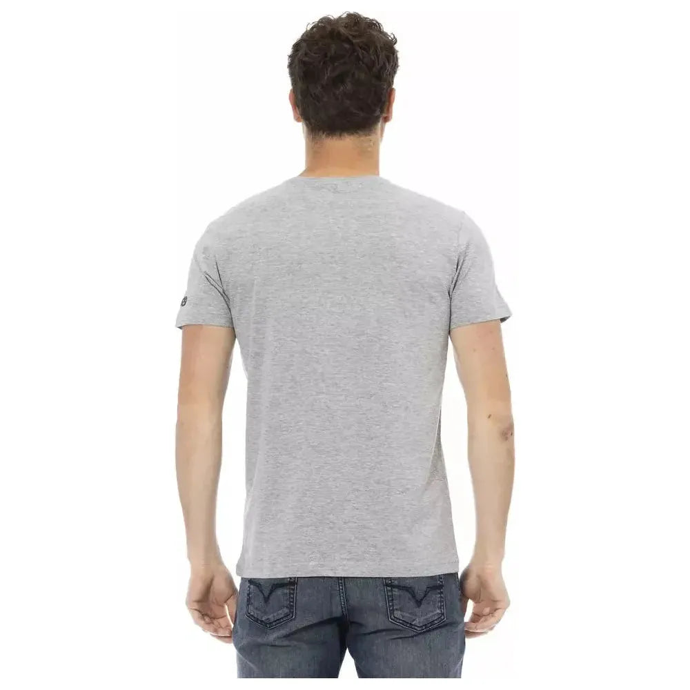 Trussardi Action Gray Cotton Men T-Shirt Trussardi Action