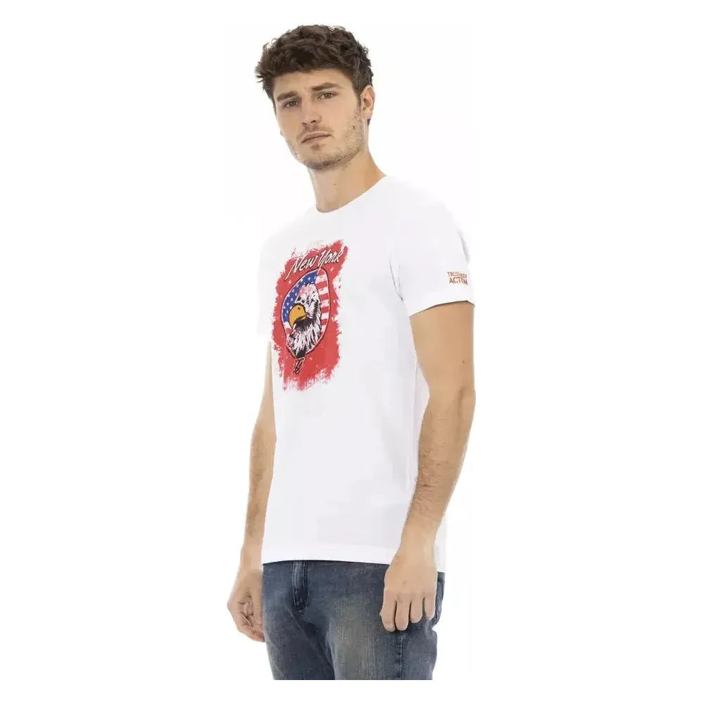 Trussardi Action White Cotton Men T-Shirt Trussardi Action