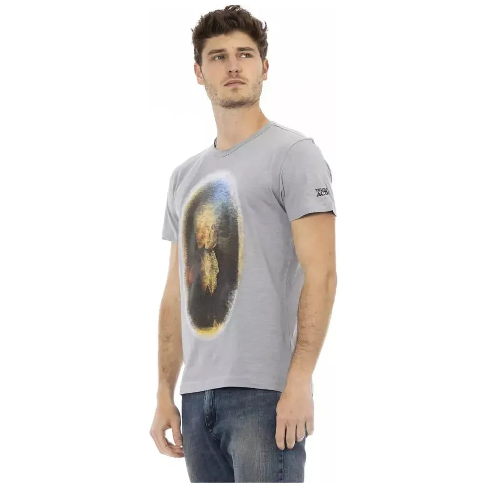 Trussardi Action Gray Cotton Men T-Shirt Trussardi Action