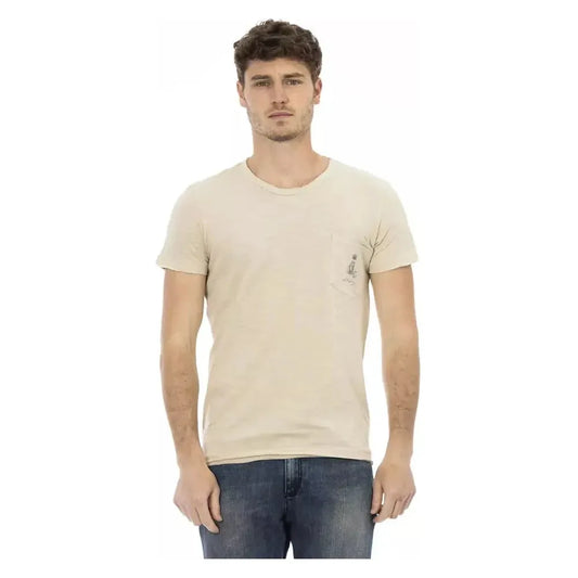 Trussardi Action Beige Cotton Men T-Shirt