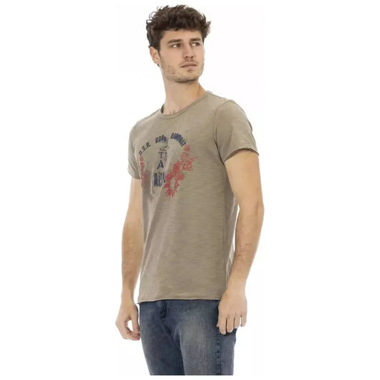 Trussardi Action Green Cotton Men T-Shirt Trussardi Action