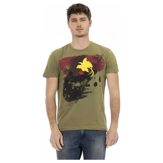 Trussardi Action Green Cotton Men T-Shirt