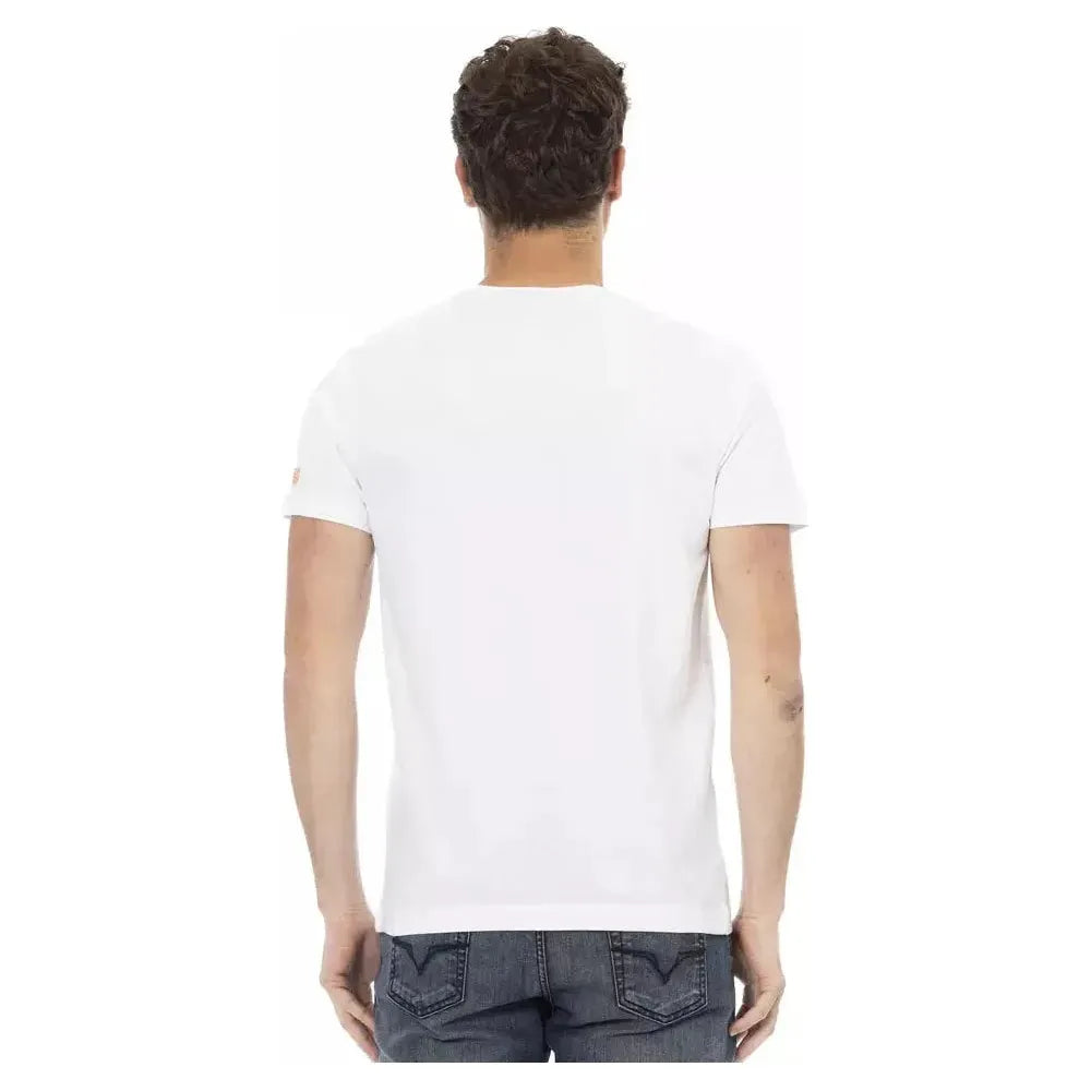 Trussardi Action White Cotton Men TShirt Trussardi Action