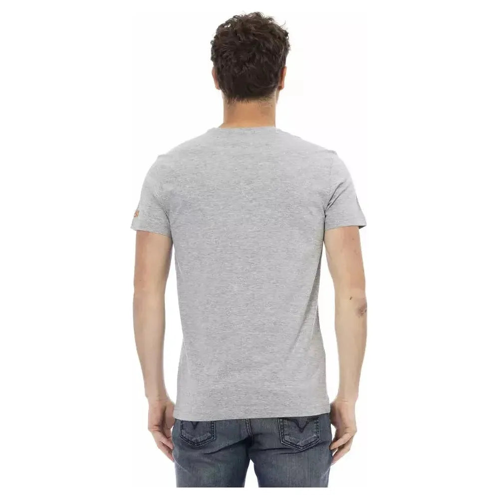 Trussardi Action Gray Cotton Men T-Shirt