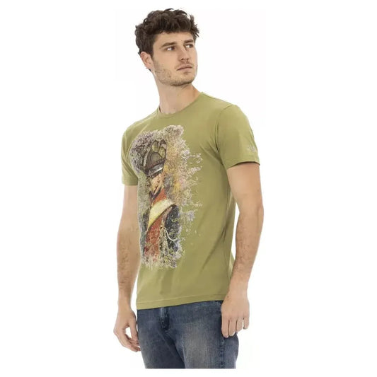 Trussardi Action Green Cotton Men T-Shirt Trussardi Action