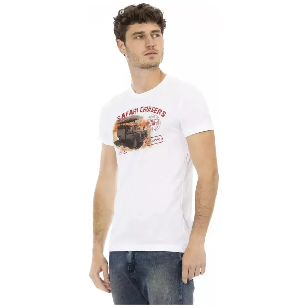 Trussardi Action White Cotton Men T-Shirt Trussardi Action