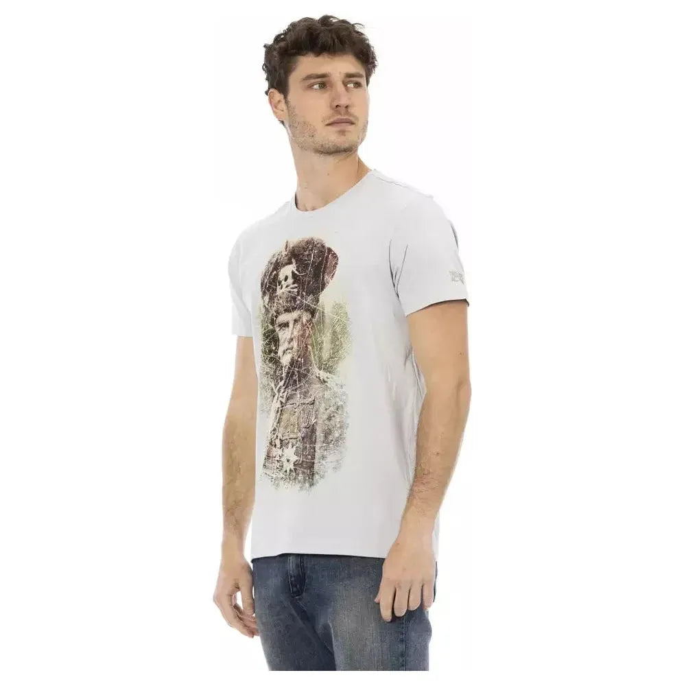 Trussardi Action Gray Cotton Men T-Shirt Trussardi Action