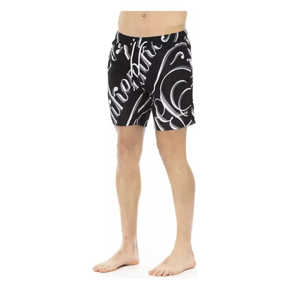 Bikkembergs Black Polyester Men Swim Short Bikkembergs