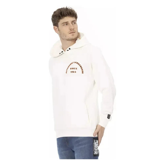 Automobili Lamborghini White Cotton Men Sweater Automobili Lamborghini