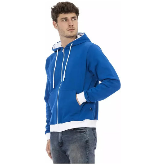 Baldinini Trend Blue Wool Men Sweater Baldinini Trend