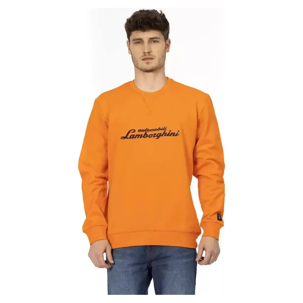 Automobili Lamborghini Orange Cotton Men Sweater Automobili Lamborghini