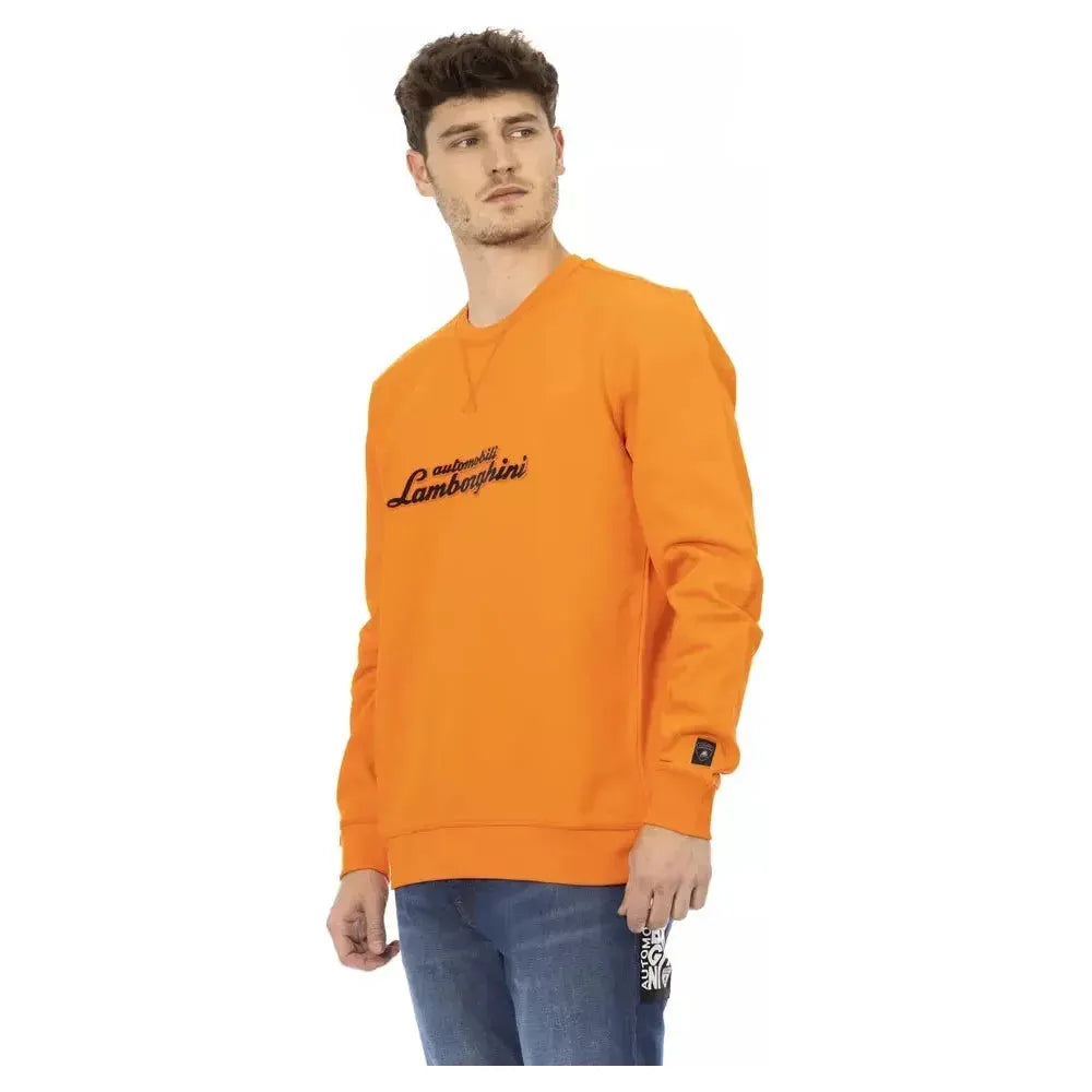 Automobili Lamborghini Orange Cotton Men's Sweater