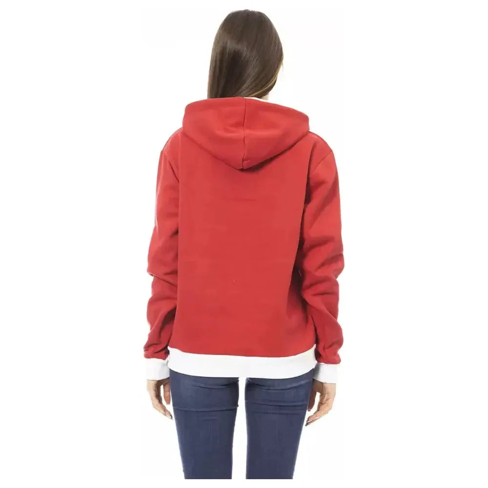 Baldinini Trend Red Cotton Women Hoodie Baldinini Trend