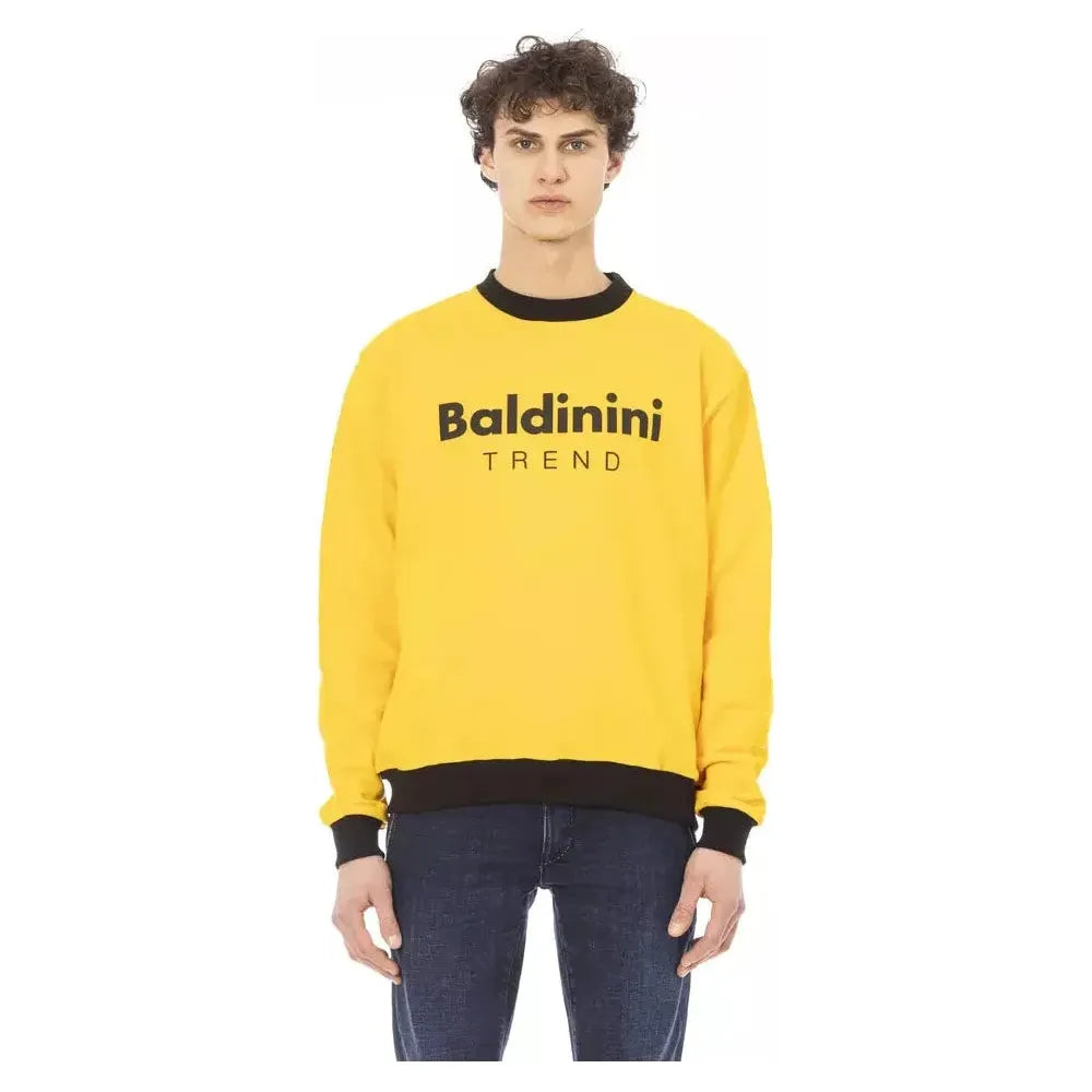 Baldinini Trend Yellow Cotton Men Sweater Baldinini Trend