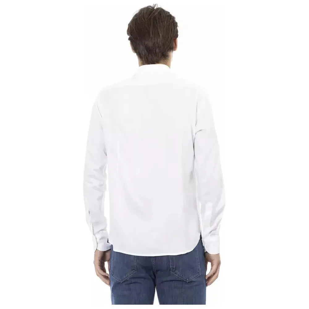 Baldinini Trend White Cotton Men Shirt Baldinini Trend