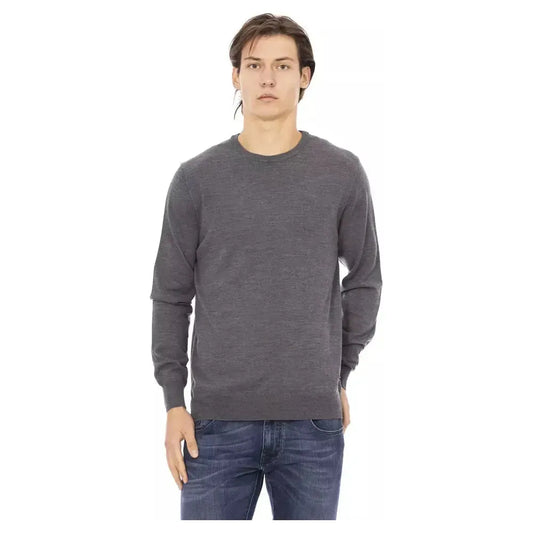 Baldinini Trend Gray Fabric Men Sweater Baldinini Trend