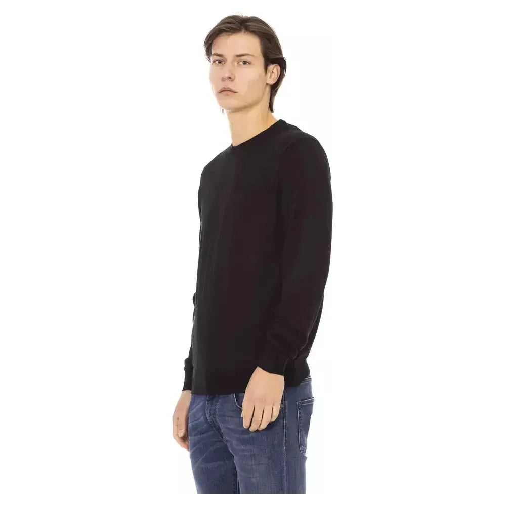 Baldinini Trend Black Fabric Men Sweater Baldinini Trend