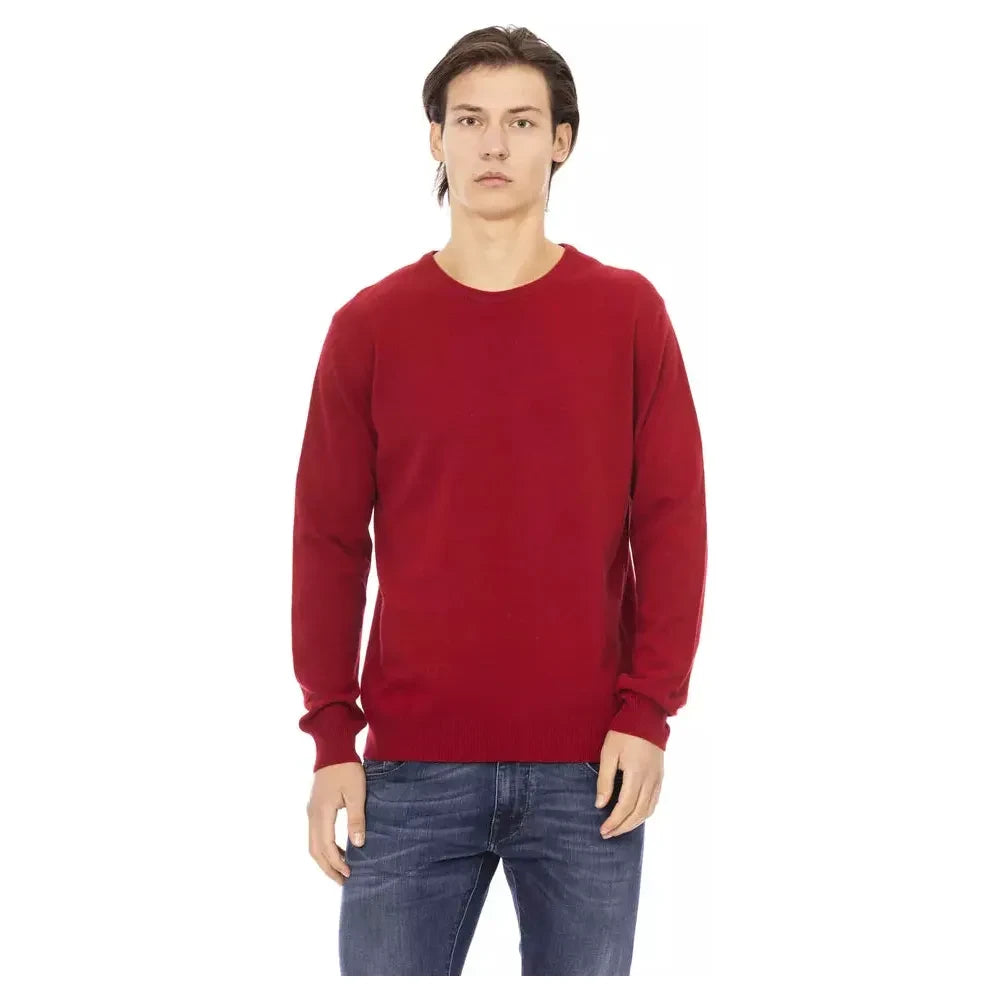 Baldinini Trend Red Wool Men Sweater Baldinini Trend