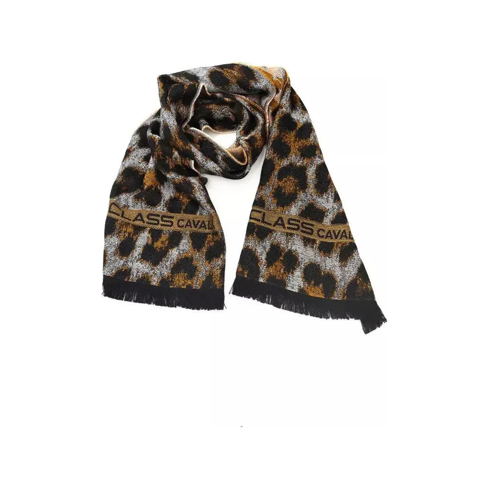 Cavalli Class Brown Wool Men Scarf Scarves Cavalli Class