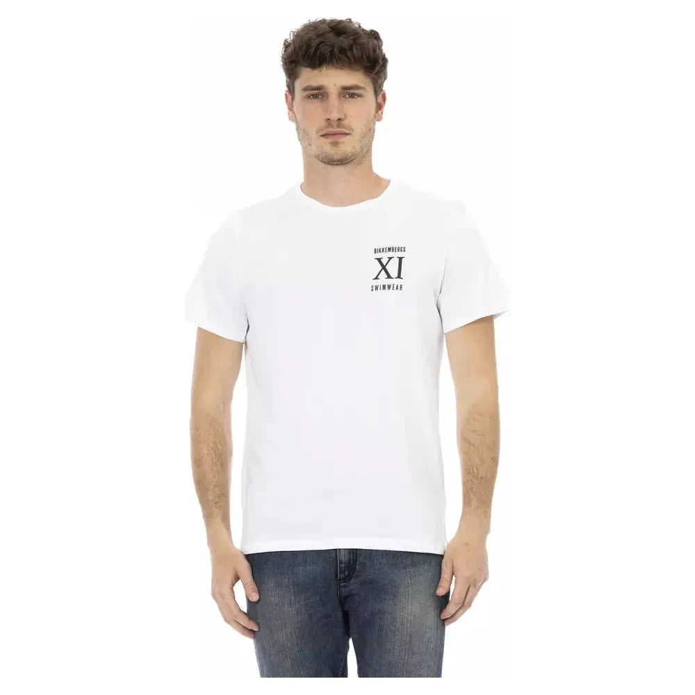 Bikkembergs White Cotton T-Shirt Bikkembergs