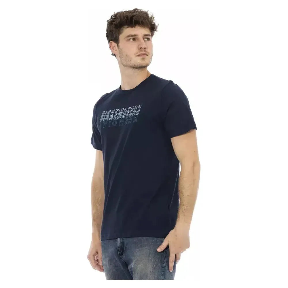 Bikkembergs Blue Cotton Men T-Shirt