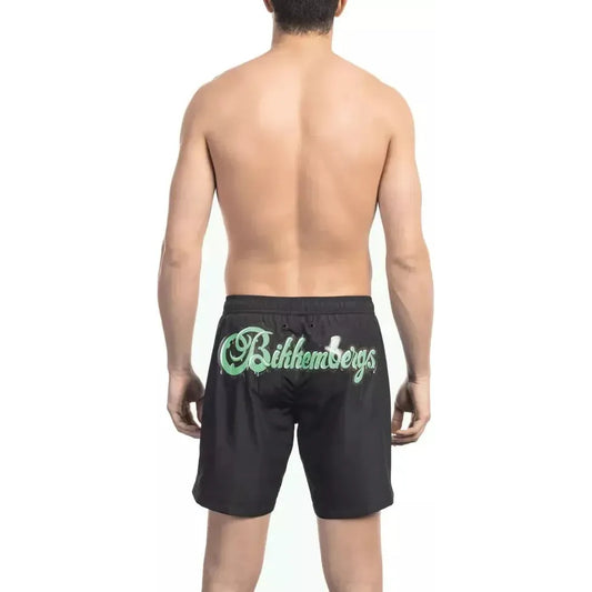 Bikkembergs Black Polyester Men Swim Short Bikkembergs