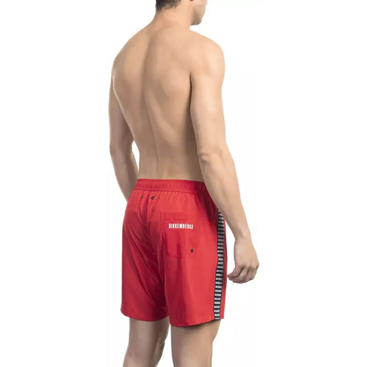 Bikkembergs Red Polyester Men Swimwear Bikkembergs