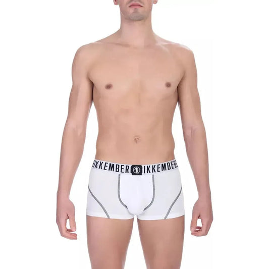 Bikkembergs White Cotton Men's Trunk Underwear Pack Bikkembergs