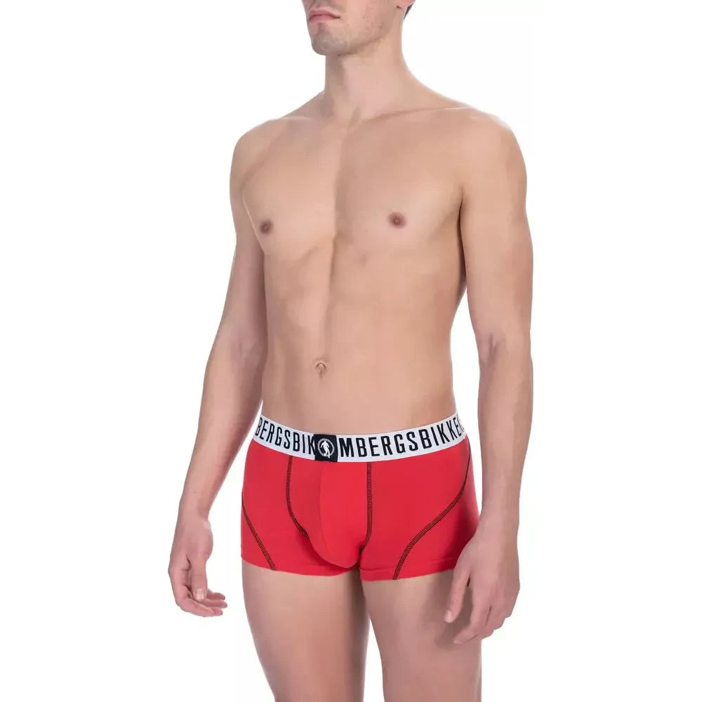 Bikkembergs Red Cotton Men's Trunk Underwear MAN UNDERWEAR Bikkembergs