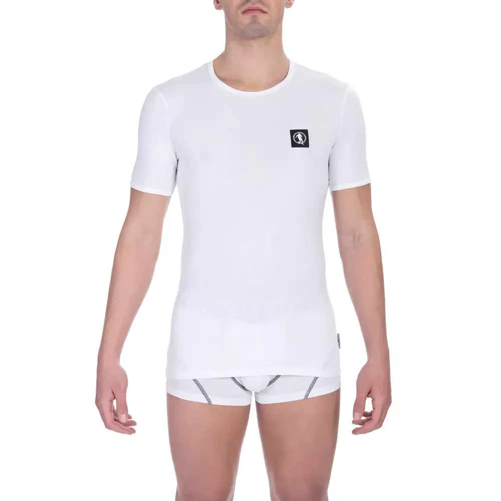 Bikkembergs White Cotton Men's T-Shirt Bikkembergs