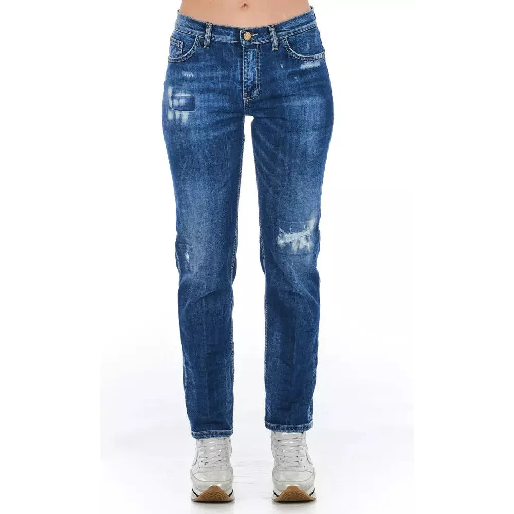 Frankie Morello Blue Cotton Women Jeans Frankie Morello