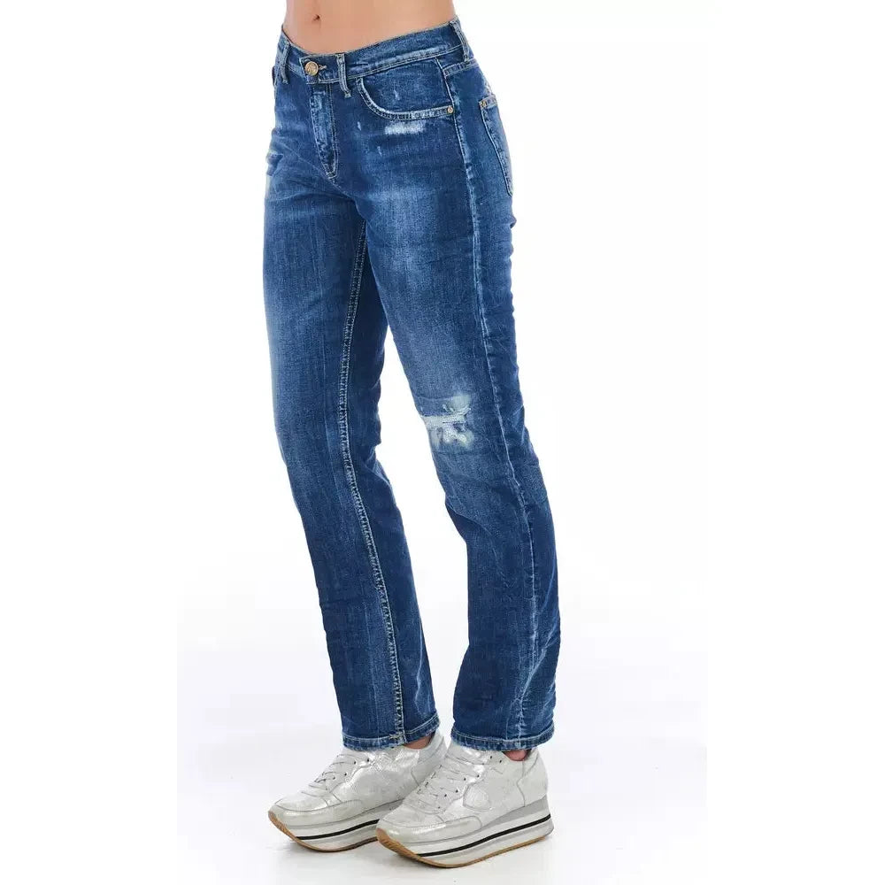 Frankie Morello Blue Cotton Women Jeans Frankie Morello