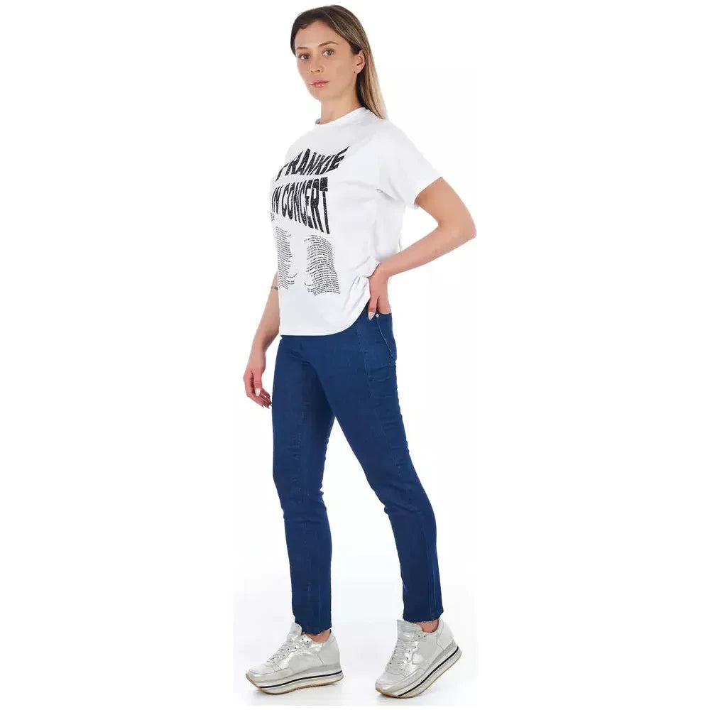 Frankie Morello Blue Cotton Women Jeans Frankie Morello