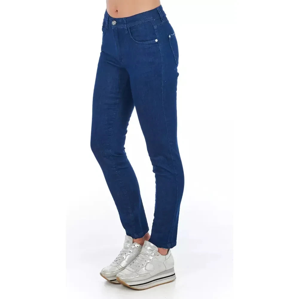 Frankie Morello Blue Cotton Women Jeans Frankie Morello