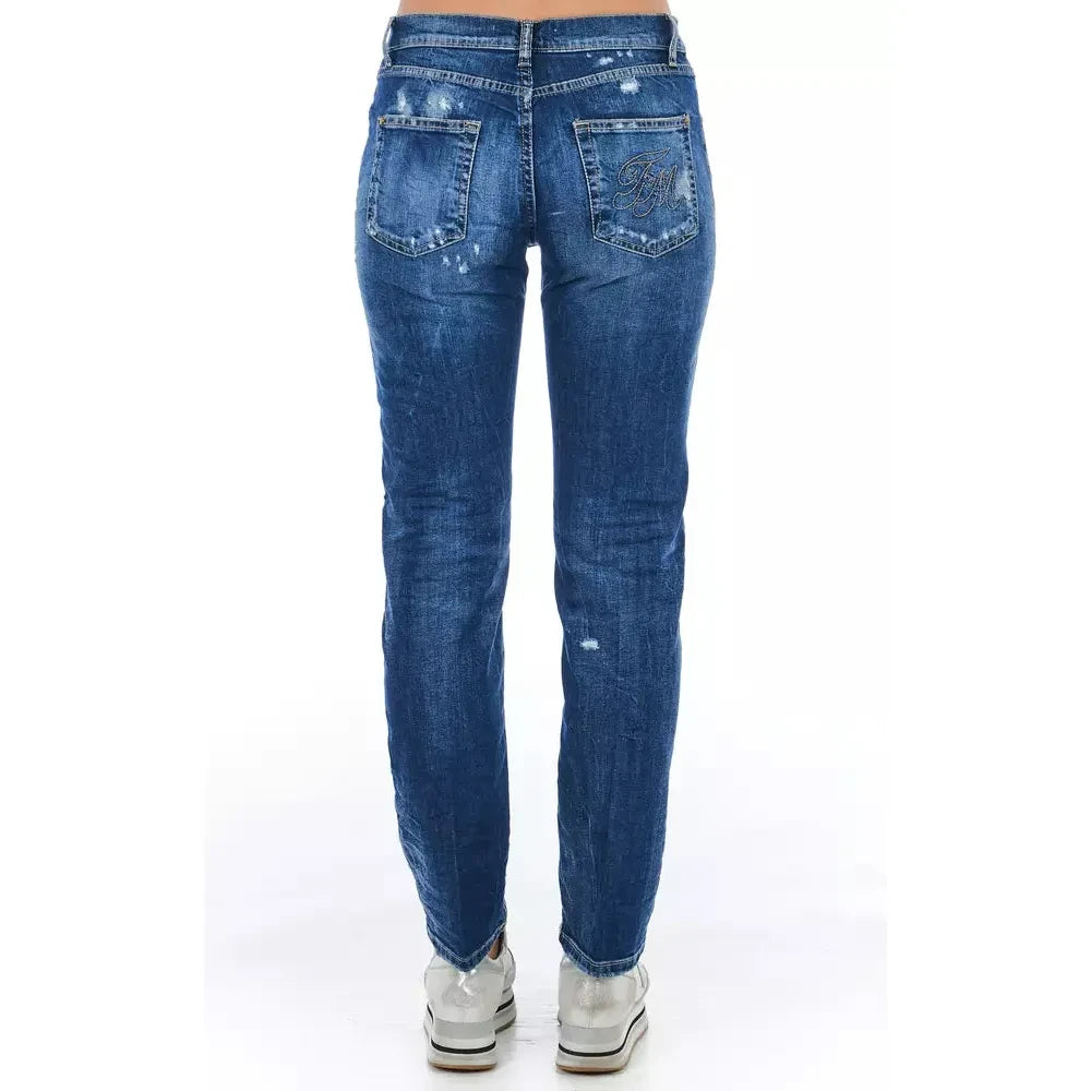 Frankie Morello Blue Cotton Women Jeans Frankie Morello