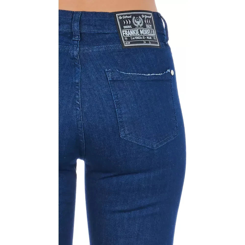 Frankie Morello Blue Cotton Women Jeans Frankie Morello