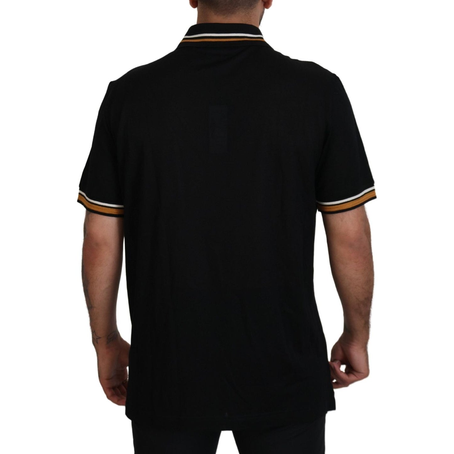 Dolce & Gabbana Elegant Black Silk Polo T-Shirt Dolce & Gabbana