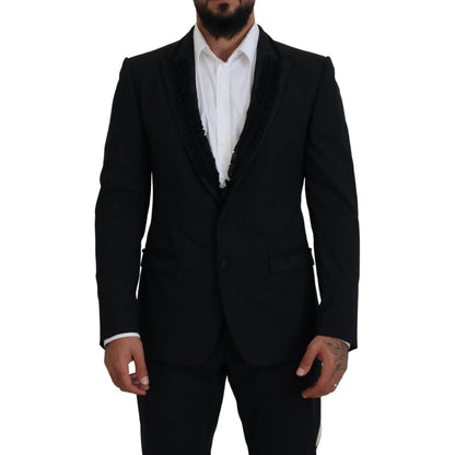 Dolce & Gabbana Black MARTINI Slim Fit Jacket Blazer