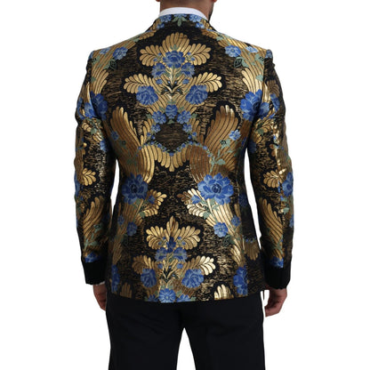 Dolce & Gabbana Gold Lurex Double Breasted Jacket Blazer