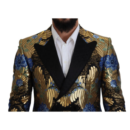 Dolce & Gabbana Gold Lurex Double Breasted Jacket Blazer