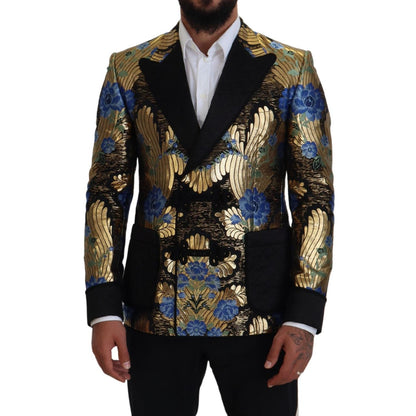 Dolce & Gabbana Gold Lurex Double Breasted Jacket Blazer